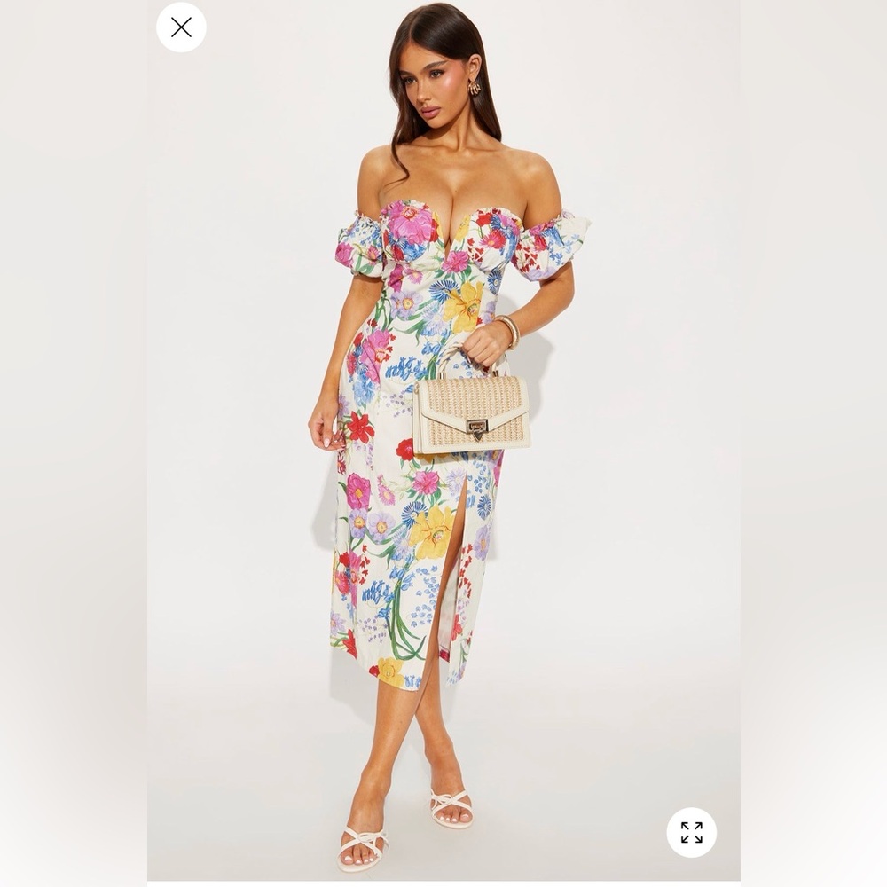 Fashion Nova midi Floral dress - Multicolor